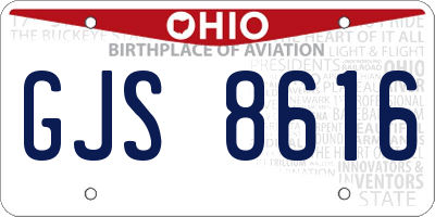 OH license plate GJS8616
