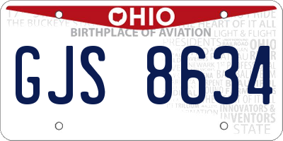 OH license plate GJS8634