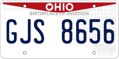 OH license plate GJS8656
