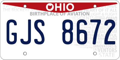 OH license plate GJS8672