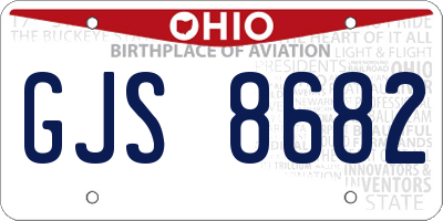 OH license plate GJS8682