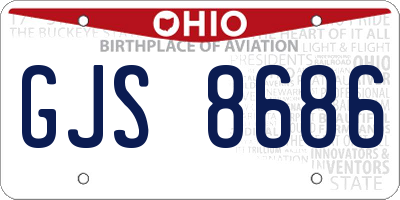 OH license plate GJS8686