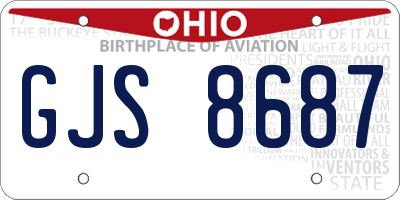 OH license plate GJS8687