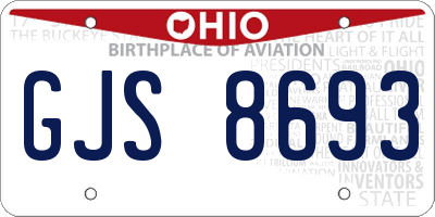OH license plate GJS8693