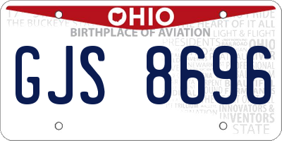 OH license plate GJS8696