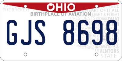OH license plate GJS8698