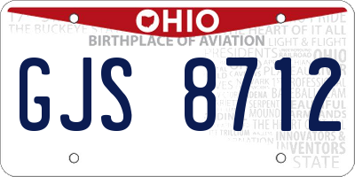OH license plate GJS8712