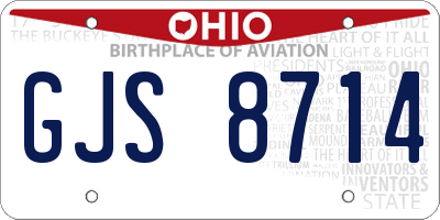 OH license plate GJS8714