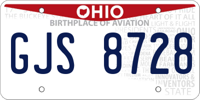 OH license plate GJS8728
