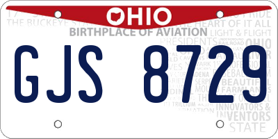 OH license plate GJS8729