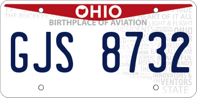 OH license plate GJS8732