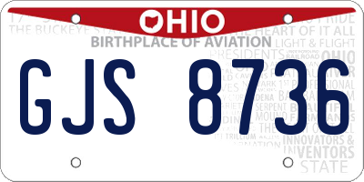 OH license plate GJS8736
