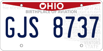 OH license plate GJS8737