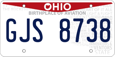 OH license plate GJS8738