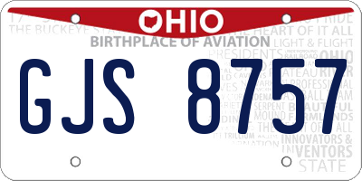 OH license plate GJS8757