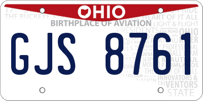 OH license plate GJS8761