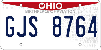 OH license plate GJS8764