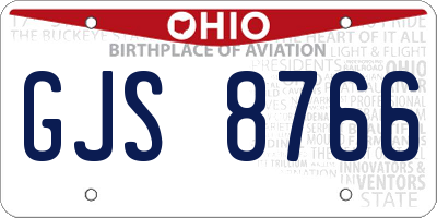 OH license plate GJS8766