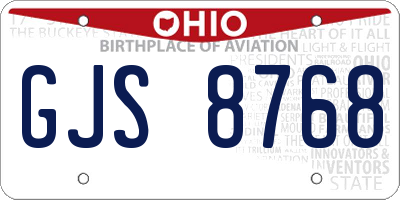 OH license plate GJS8768
