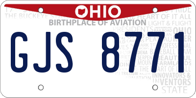 OH license plate GJS8771
