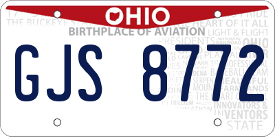 OH license plate GJS8772