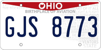OH license plate GJS8773