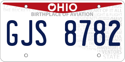 OH license plate GJS8782