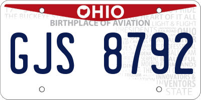 OH license plate GJS8792
