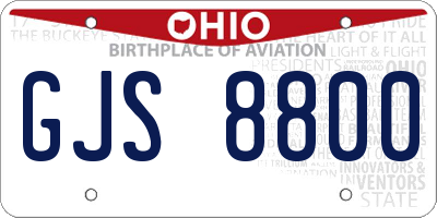 OH license plate GJS8800