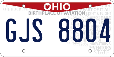 OH license plate GJS8804