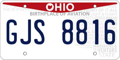 OH license plate GJS8816