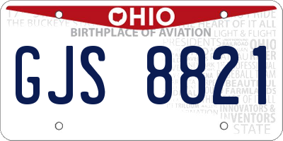 OH license plate GJS8821