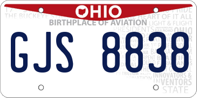 OH license plate GJS8838