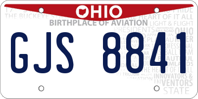 OH license plate GJS8841