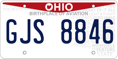 OH license plate GJS8846