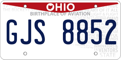 OH license plate GJS8852