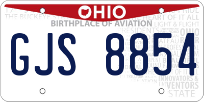 OH license plate GJS8854