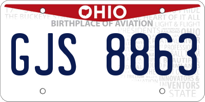 OH license plate GJS8863