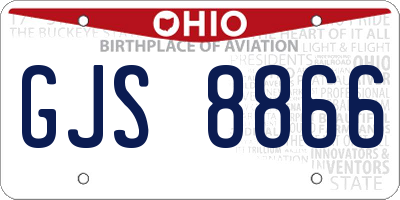 OH license plate GJS8866