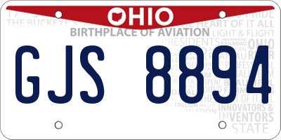 OH license plate GJS8894