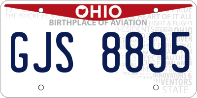 OH license plate GJS8895