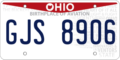 OH license plate GJS8906