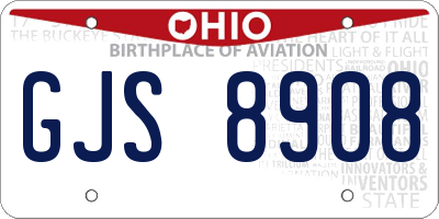 OH license plate GJS8908