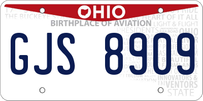 OH license plate GJS8909