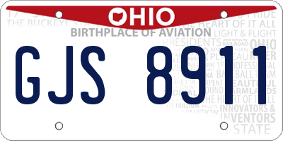 OH license plate GJS8911