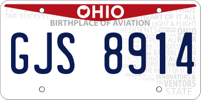 OH license plate GJS8914