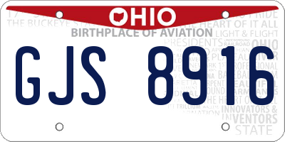 OH license plate GJS8916