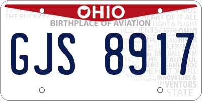 OH license plate GJS8917