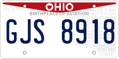 OH license plate GJS8918
