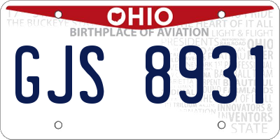 OH license plate GJS8931